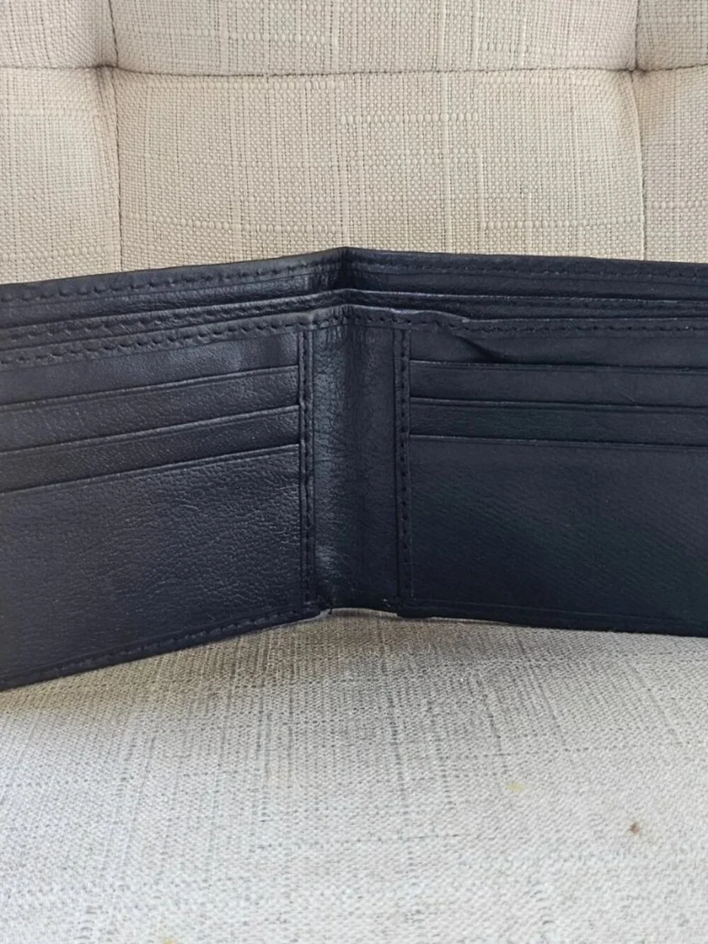 Handmade Billfold Real Fur White/Black Genuine Leather Cardholder Wallet Purse